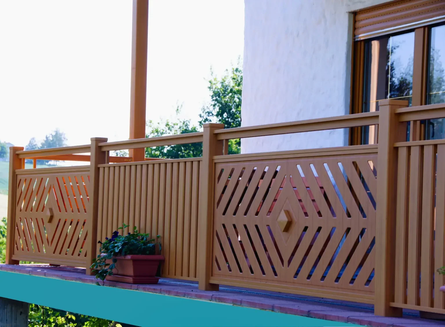 Aluminiumzaun, Brix Zaun, Metallzaun, Geländer, Balkon, Latten-Füllung,