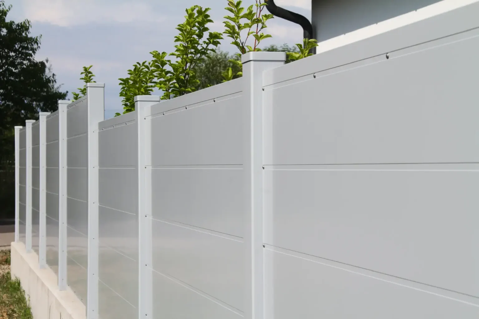 Aluminiumzaun, Brix Zaun, Metallzaun, Front Flat , Vollblech, Sichtschutz, Zaunfeld