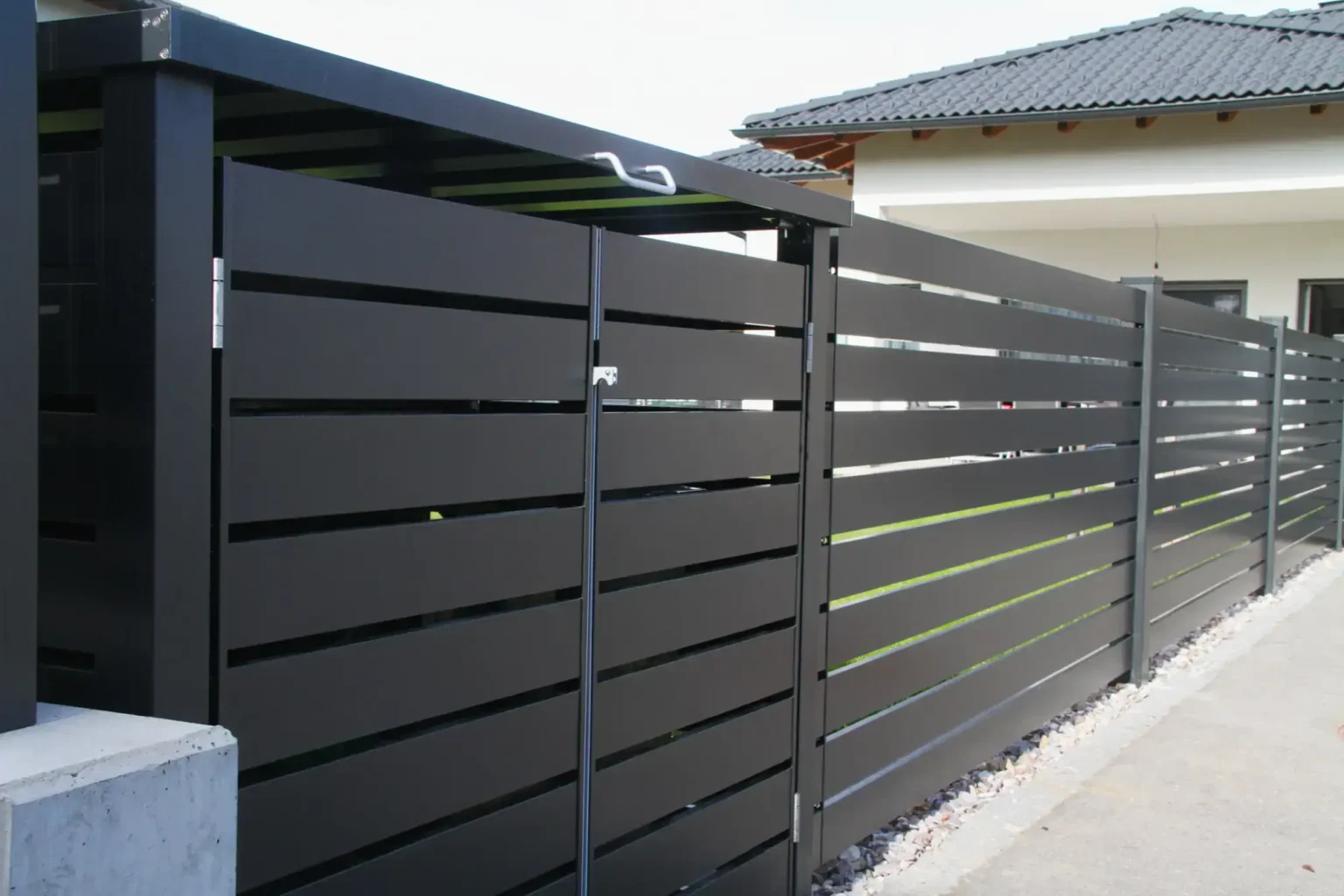 Aluminiumzaun, Brix Zaun, Metallzaun, Frontline, Horizontal, Zaunfeld