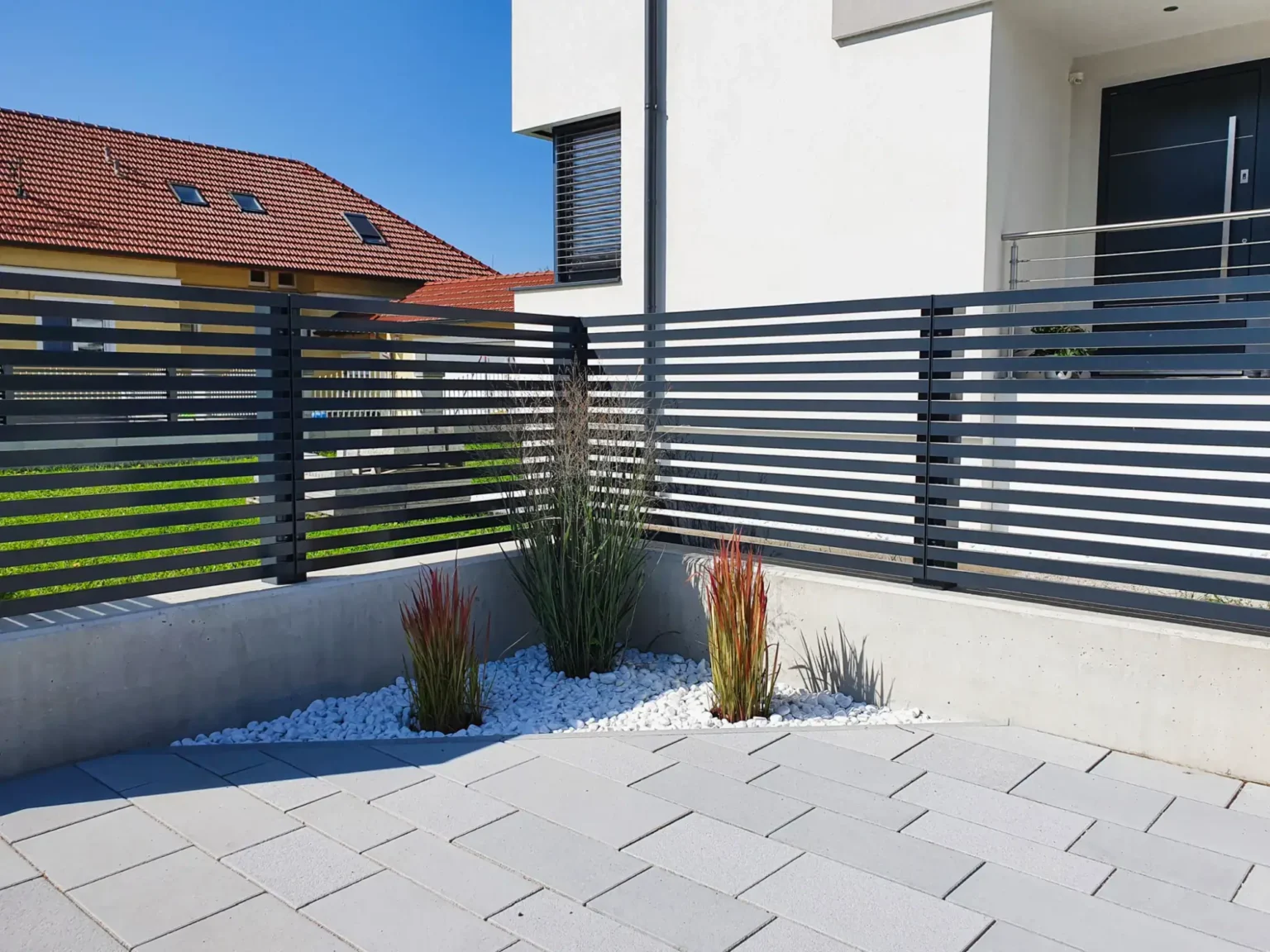 Aluminiumzaun, Brix Zaun, Metallzaun, Frontline, Horizontal, Zaunfeld