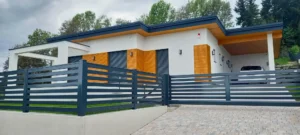 Aluminiumzaun, Brix Zaun, Metallzaun, Latten Füllung Zaunfeld, Schiebetor