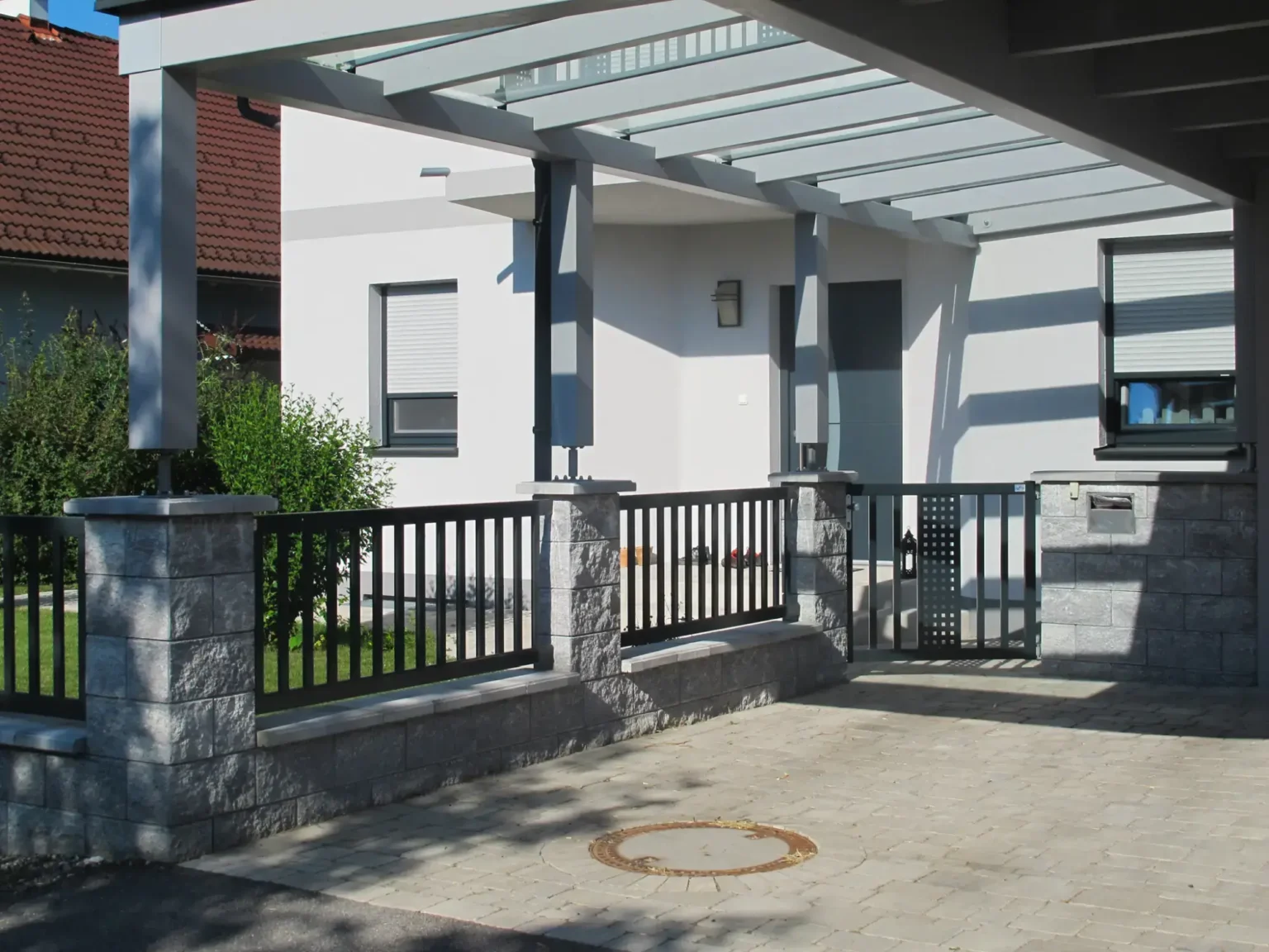 Aluminiumzaun, Brix Zaun, Metallzaun, Staketen, Zaunfeld, Gehtüre, Perfor