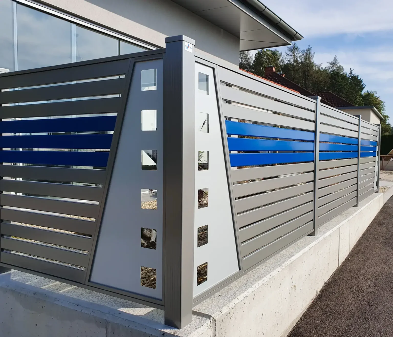 Aluminiumzaun, Brix Zaun, Metallzaun, Trap, Zaunfeld, Schmuckfarbe