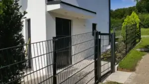 Aluminiumzaun, Brix Zaun, Gitter-Matten, Drahtgitter, Zaunbau, Gehtüre, Schräge