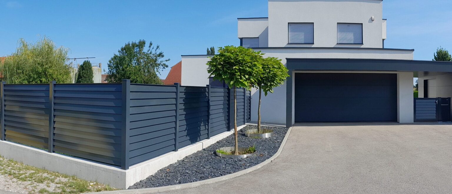 Aluminiumzaun, Aluminiumtor, Brix Zaun, Metallzaun, Lamello, Zaunfeld, Sichtschutz