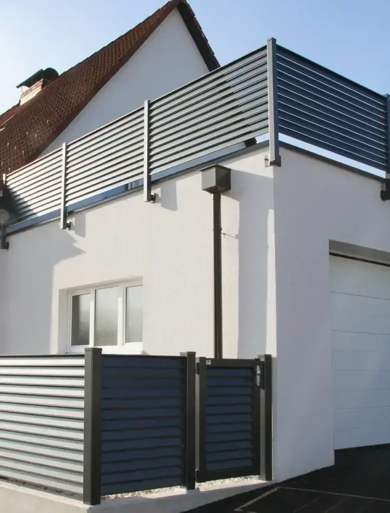 Aluminiumzaun, Brix Zaun, Metallzaun, Geländer, Balkon, Lamello