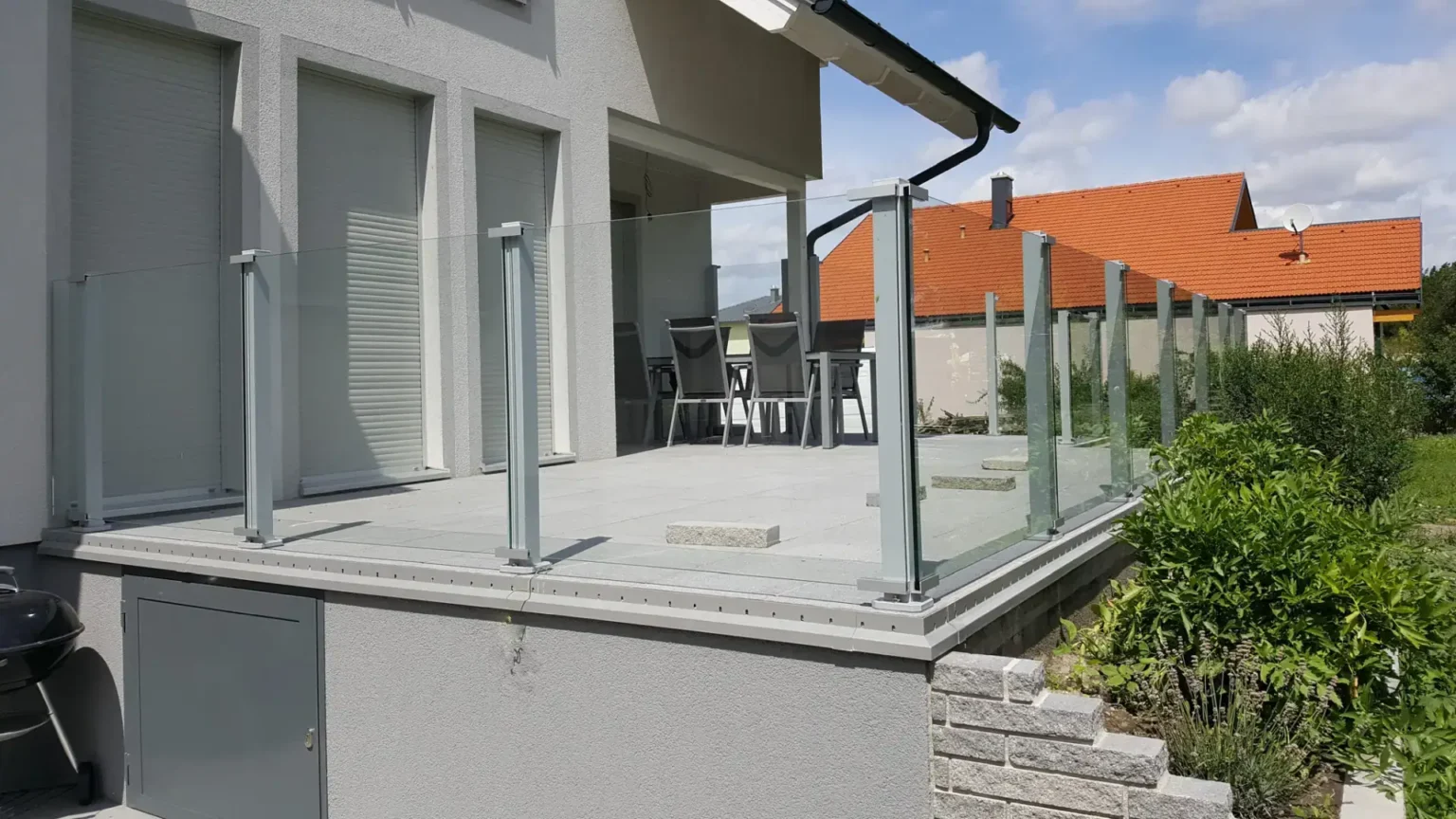 Aluminiumzaun, Brix Zaun, Metallzaun, Glas Balkon, Glas- System, Geländer, Balkon, Glas-Clips