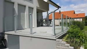 Aluminiumzaun, Brix Zaun, Metallzaun, Glas Balkon, Glas- System, Geländer, Balkon, Glas-Clips
