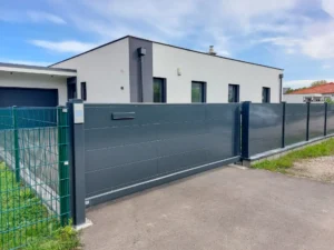 Aluminiumzaun, Aluminiumtor, Brix Zaun, Metallzaun, Front Flat , Vollblech, Sichtschutz, Zaunfeld