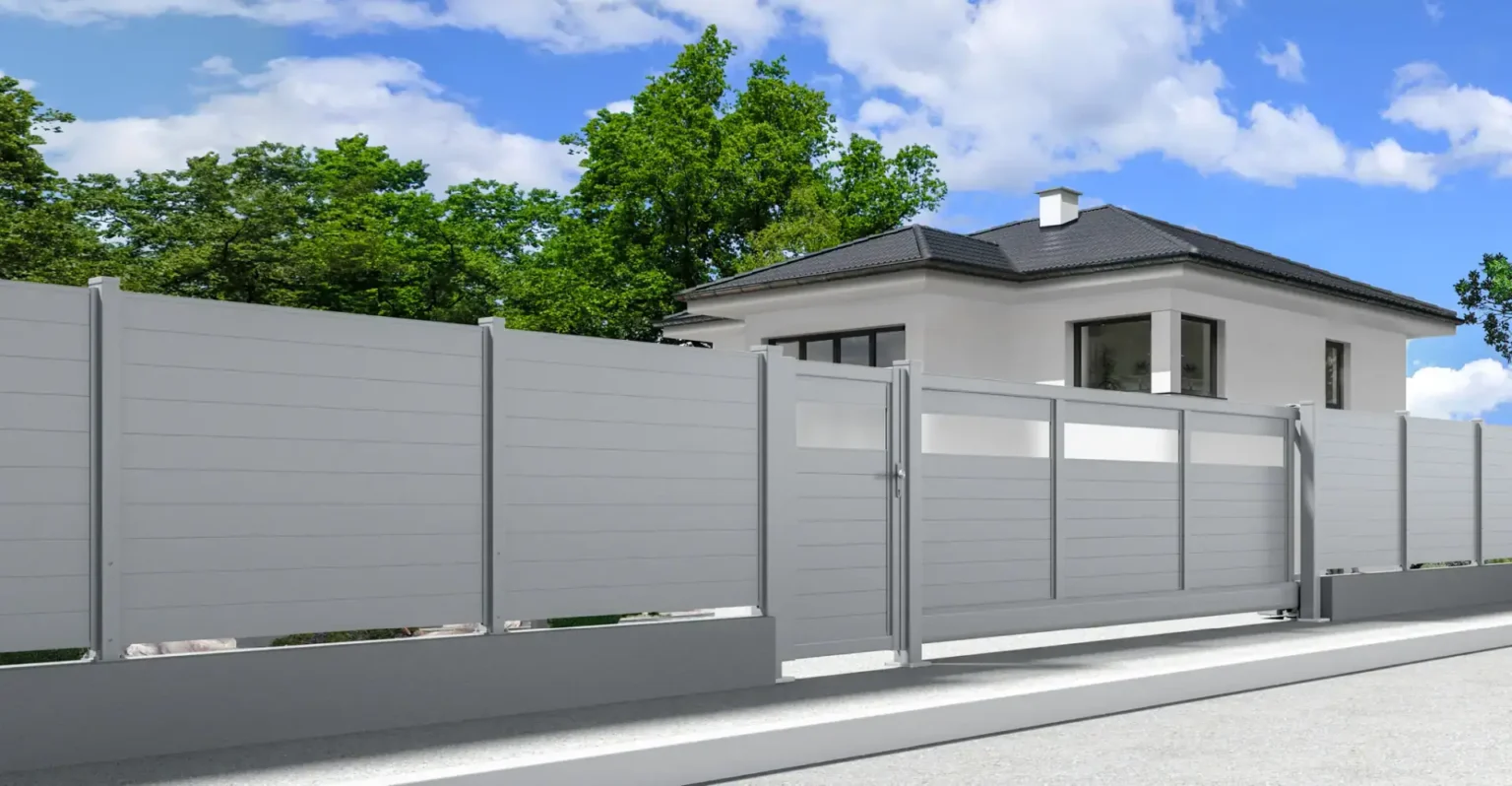 Aluminiumzaun, Aluminiumtor, Brix Zaun, Metallzaun,, Privée, Zaunfeld, Gehtür, Schiebetor