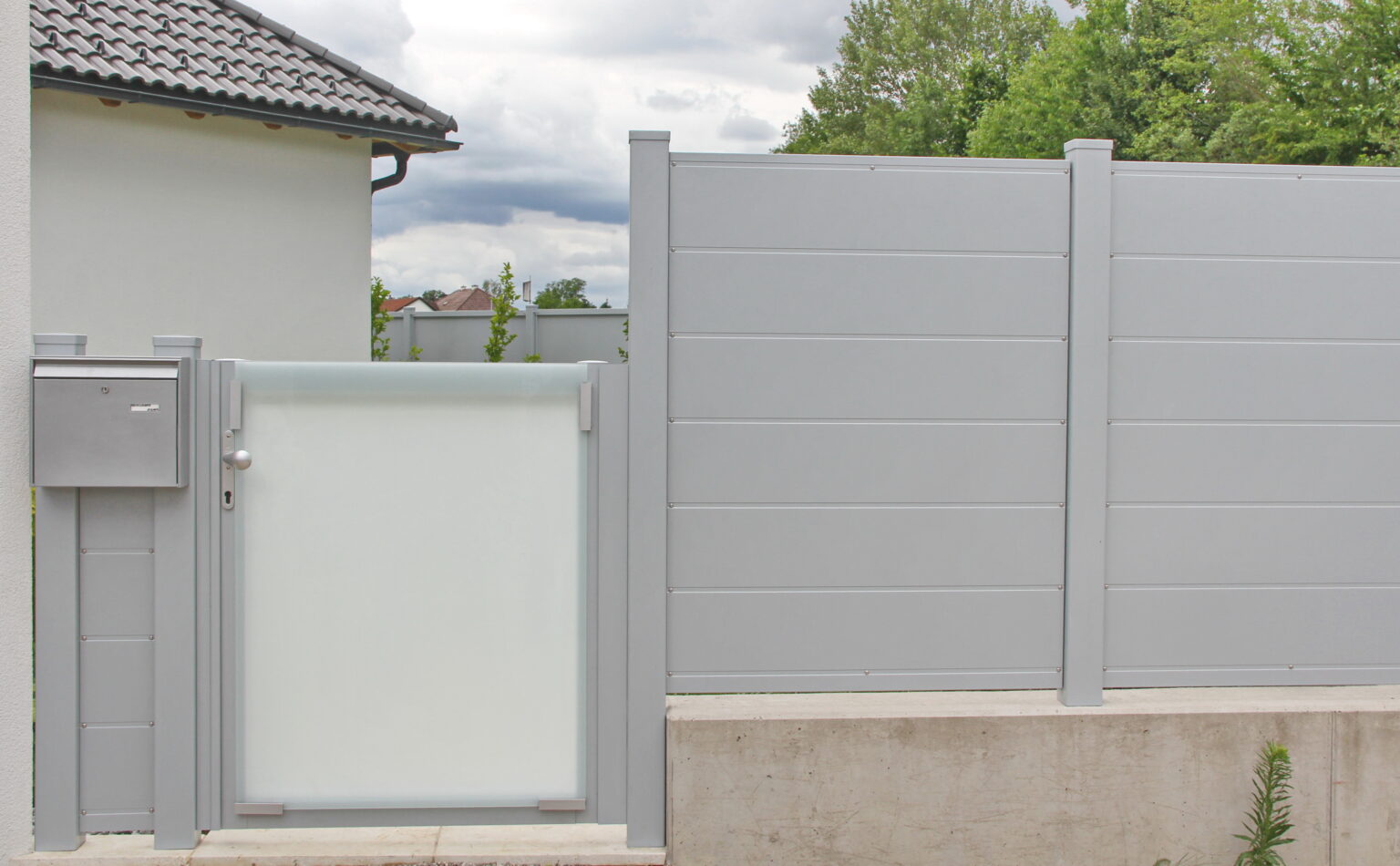 Brix Zaun, Glastor, Aluminium Zaun,