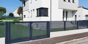 Aluminiumzaun, Aluminiumtor, Flügeltor, Zaunfeld, Gartentor, Horizontal, Brix Zaun, Frontline