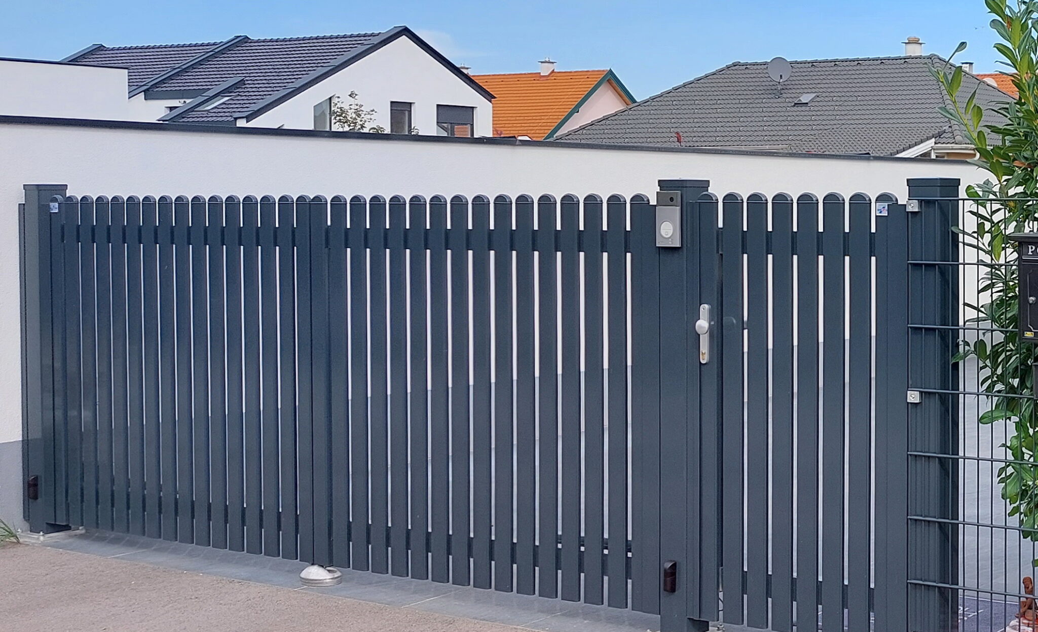 Brix Zaun, Lattenzaun, Alu Zaun, Alu Tor, Grau