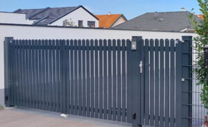 Brix Zaun, Lattenzaun, Alu Zaun, Alu Tor, Grau