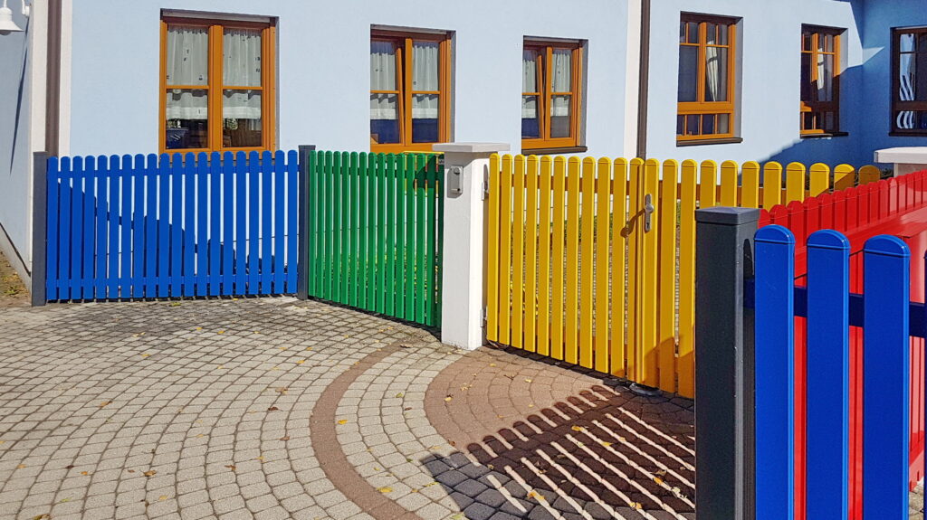 Brix Zaun, Aluminiumzaun, Alu Tor, Lattenzaun, Bunt, Färbig