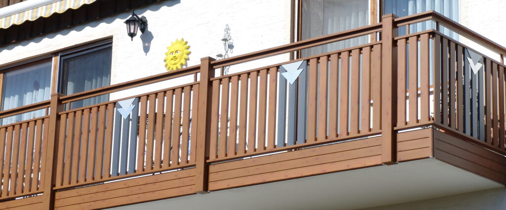 brix Alu Geländer, Alu Balkon, Holzoptik,